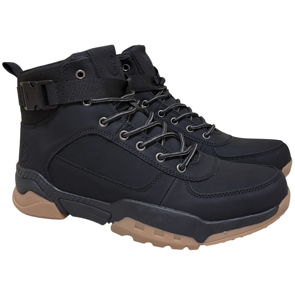 Reserved Footwear Men Preston Mid Top Sneaker Combat Boots Size US 8 Black